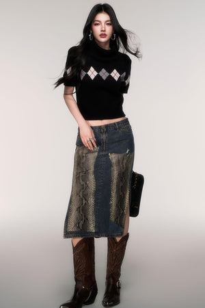 Trendy High Neck Short Sleeve Top