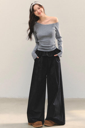 Turn-Up Waist Balloon Pants