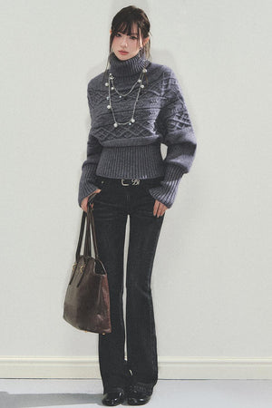Turtleneck Knitwear Top