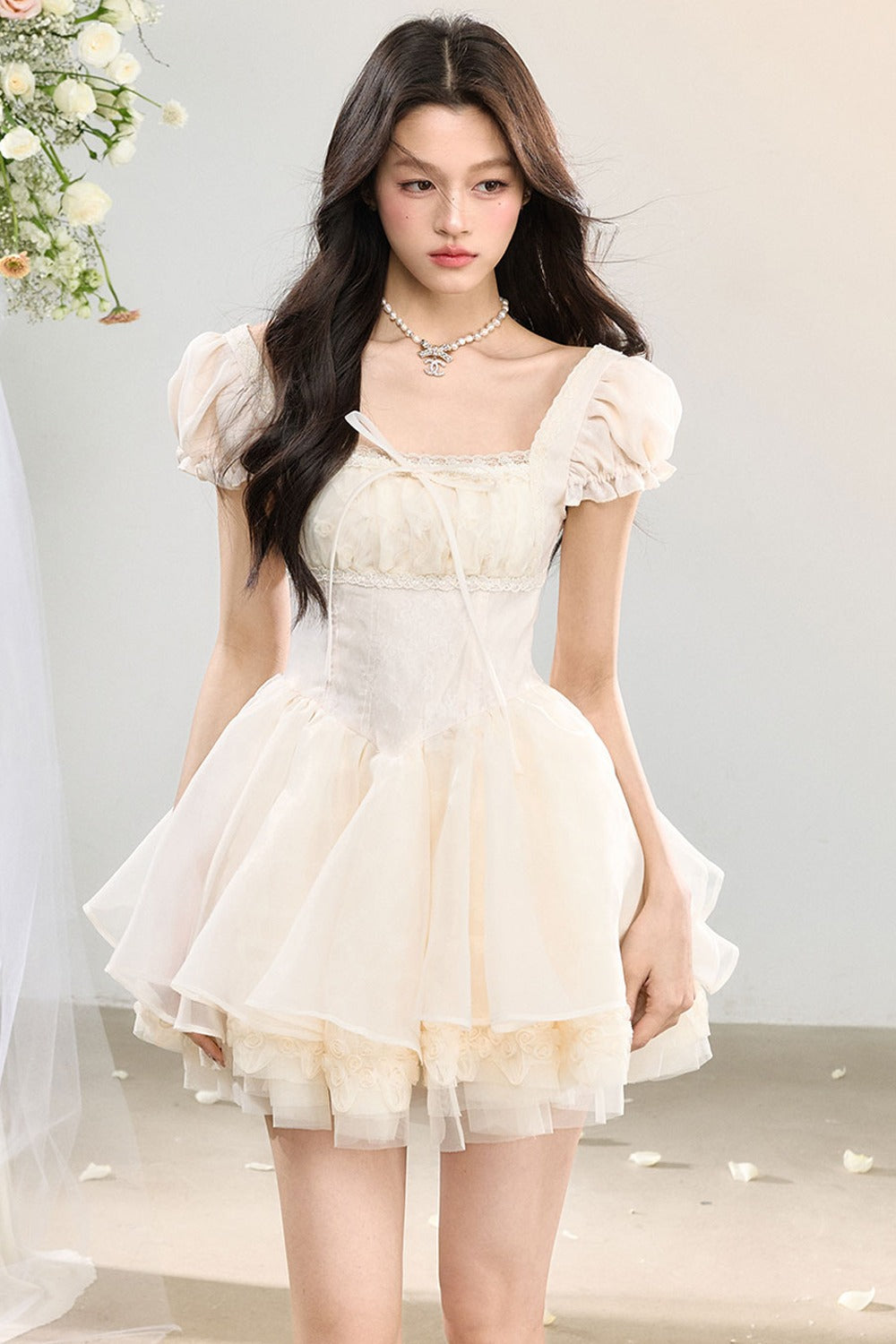 Twin Flowers Lace Dress