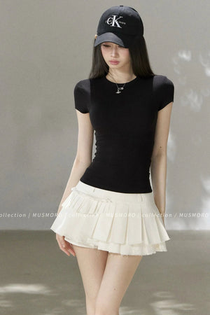 Twisted Back Short Sleeve Blouse