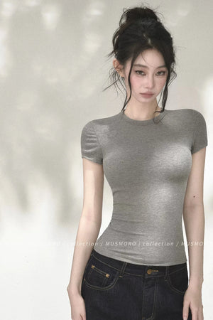 Twisted Back Short Sleeve Blouse