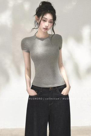 Twisted Back Short Sleeve Blouse