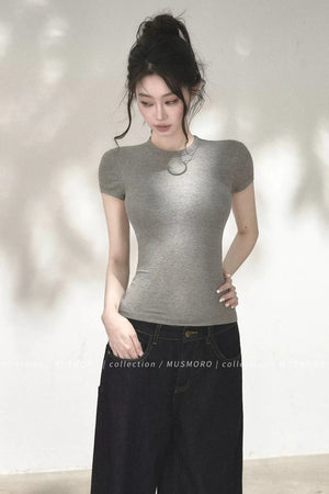 Twisted Back Short Sleeve Blouse