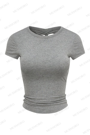 Twisted Back Short Sleeve Blouse