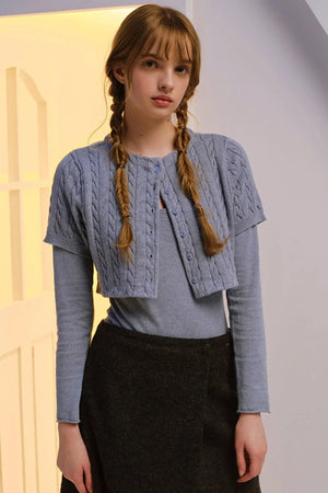 Twisted Cape Cardigan Set