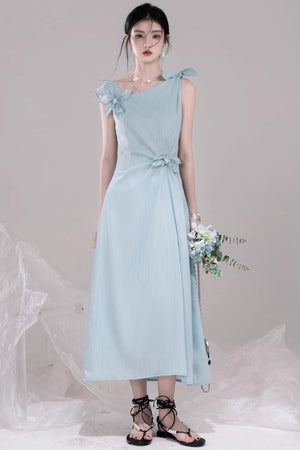 Twisted Cyan Blue Dress