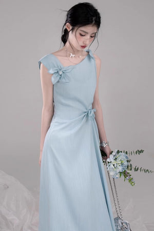 Twisted Cyan Blue Dress