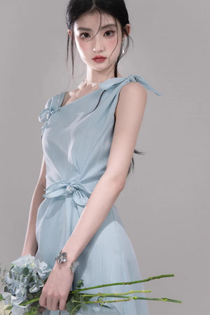 Twisted Cyan Blue Dress