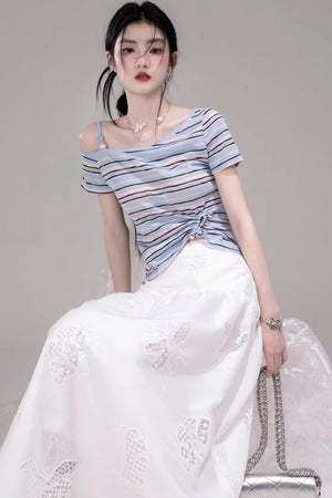 Twisted Stripe Raglan Tee