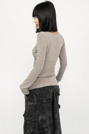 Twisted Tie Slim-Fit Blouse