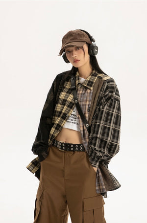 two-colored check shirt
