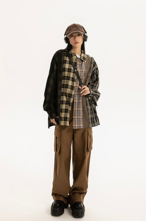 two-colored check shirt