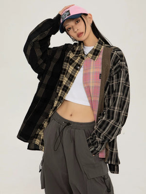 two-colored check shirt