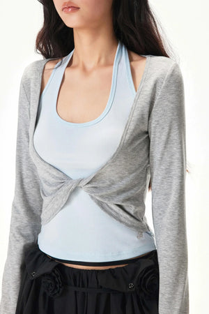 Two-Piece Knit Halter Top