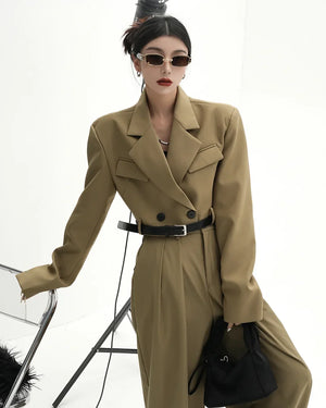 Two-Piece Short Jacket&Mop Suit Pants