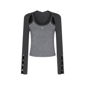 Two-Piece Vest Cardigan Knit Top