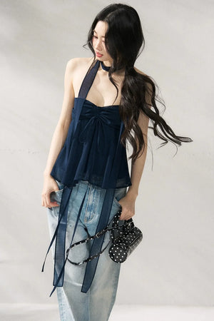 Two-Tone Halter Tube Top