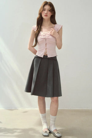 Two-Tone Ruffled Blouse