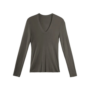 U-Neck Long-Sleeved Knit Top