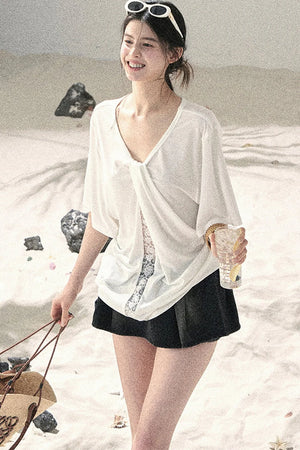 Undisturbed Fog Lace Top