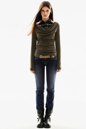 Unique Neckline Knitted Top