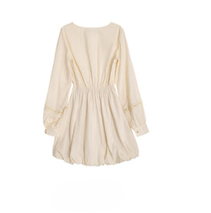 Urban Hibiscus Apricot White Bud Dress Set-Up