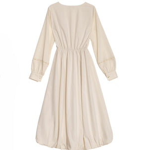 Urban Hibiscus Apricot White Bud Dress Set-Up