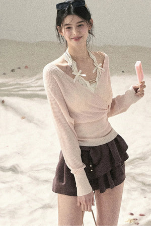 V-Neck Dopamine Sun Protection Top Set-Up
