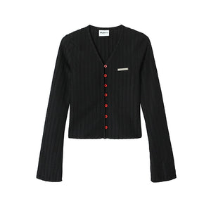 V-neck knitted cardigan tops