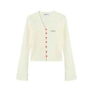 V-neck knitted cardigan tops