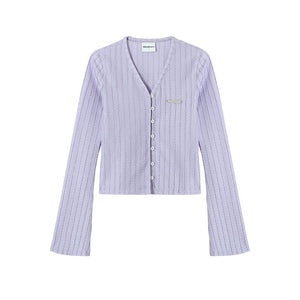 V-neck knitted cardigan tops