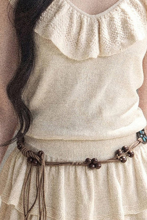 V-Neck Knitted Tiered Dress Set
