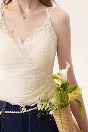V-Neck Lace Camisole Top