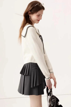 V-Neck Sailor Knit Top