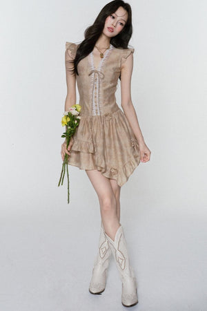 V-Neck Sleeve Dress