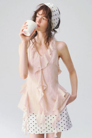 V-Neck Sleeveless Halter Top
