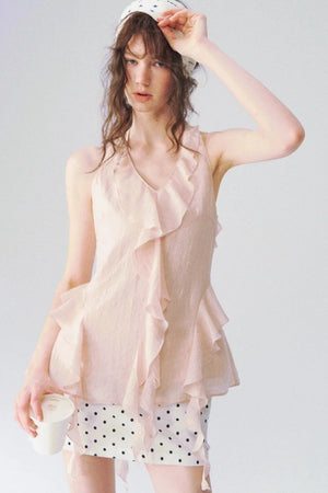 V-Neck Sleeveless Halter Top