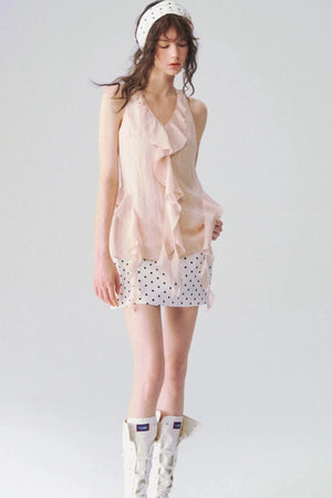 V-Neck Sleeveless Halter Top