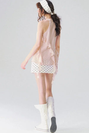 V-Neck Sleeveless Halter Top