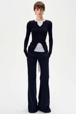 V-Neck Slim Fit Panel Base Top