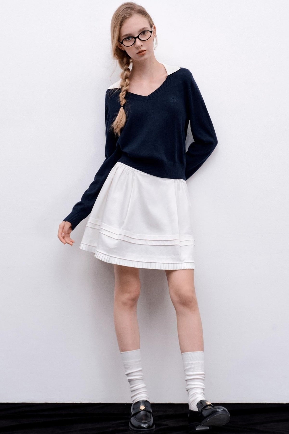 V-Neck Two-Piece Pullover Sweater