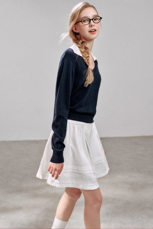 V-Neck Two-Piece Pullover Sweater