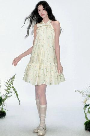 Vacation Floral Bow Dress