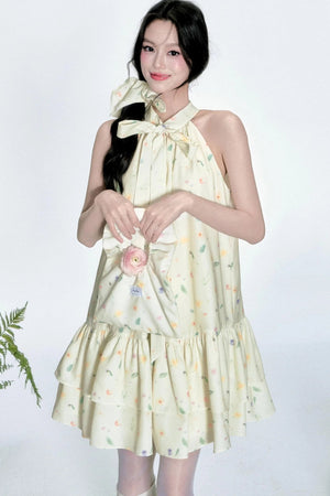 Vacation Floral Bow Dress