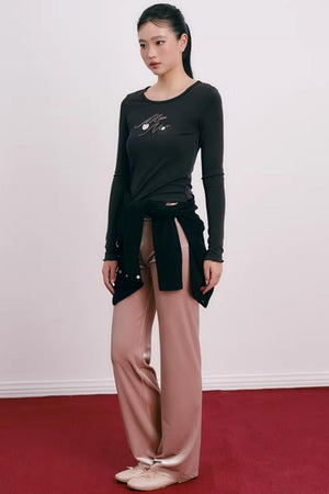 Velvet Embroidered Sweatshirt and Pants Set-Up