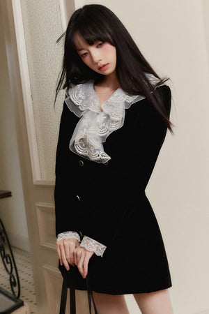 Velvet Lace Embroidered Dress