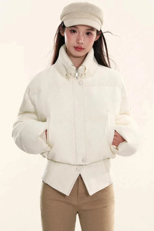 Velvet-Like Ruffle Trim Coat