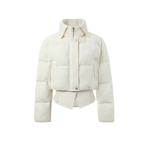 Velvet-Like Ruffle Trim Coat
