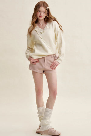 Velvet Rose Snowflake A-Line Shorts
